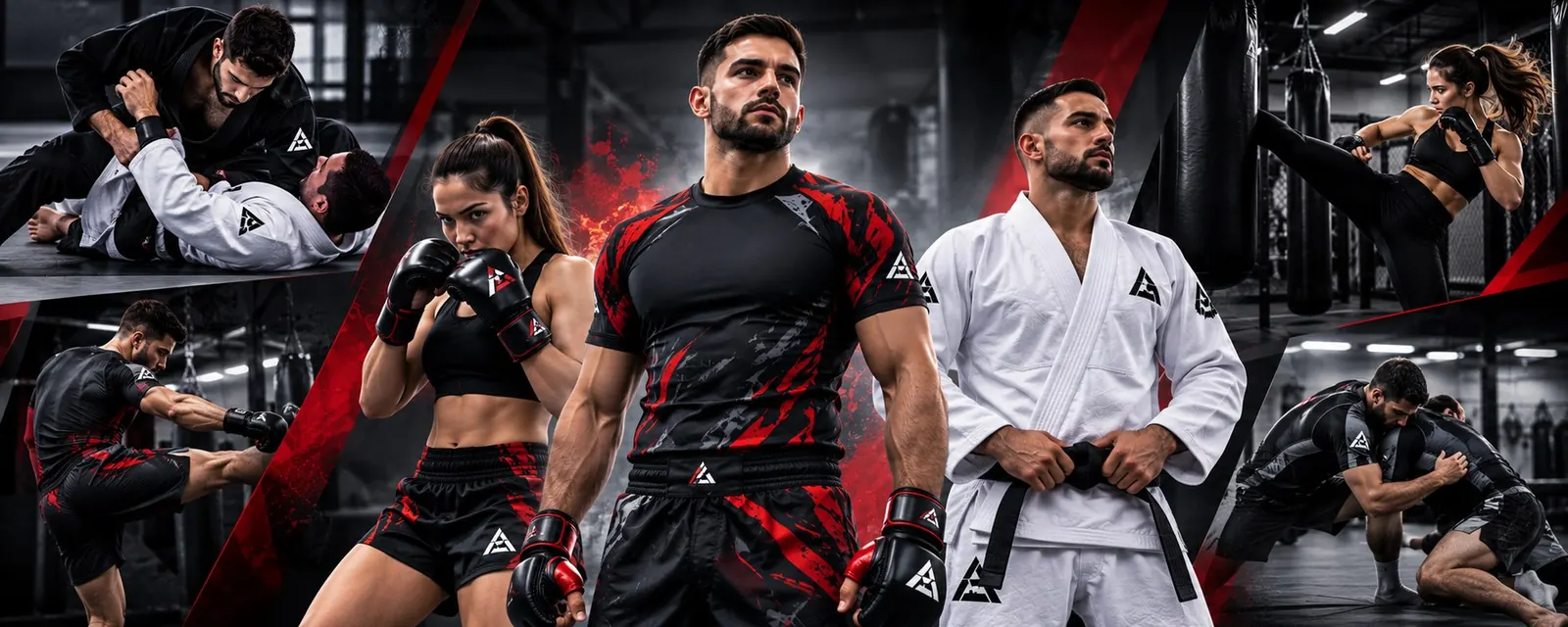 Custom rash guards and MMA fightwear range