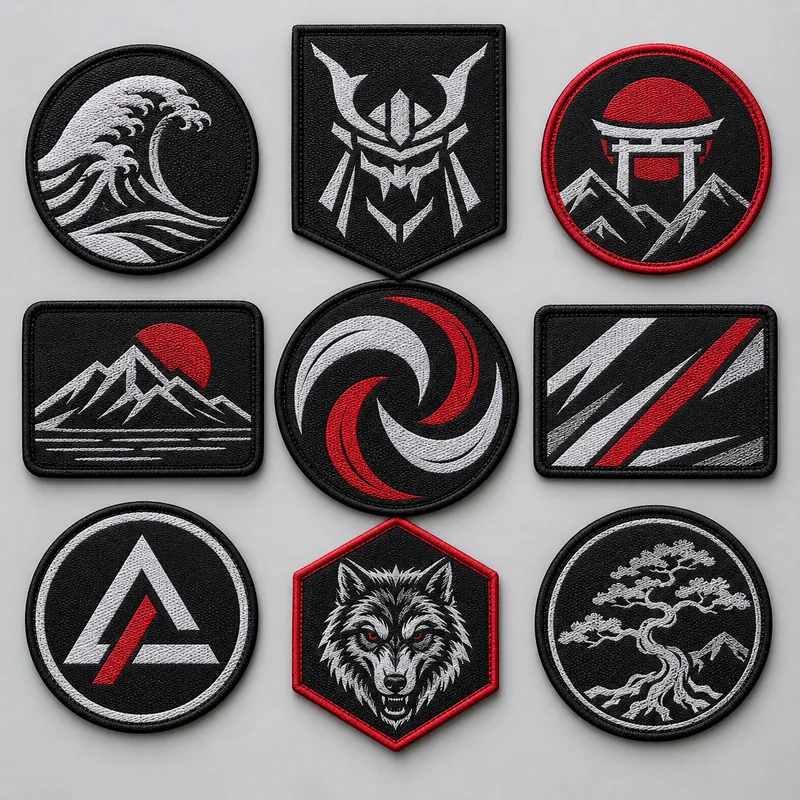 Embroidered BJJ and MMA patch collection
