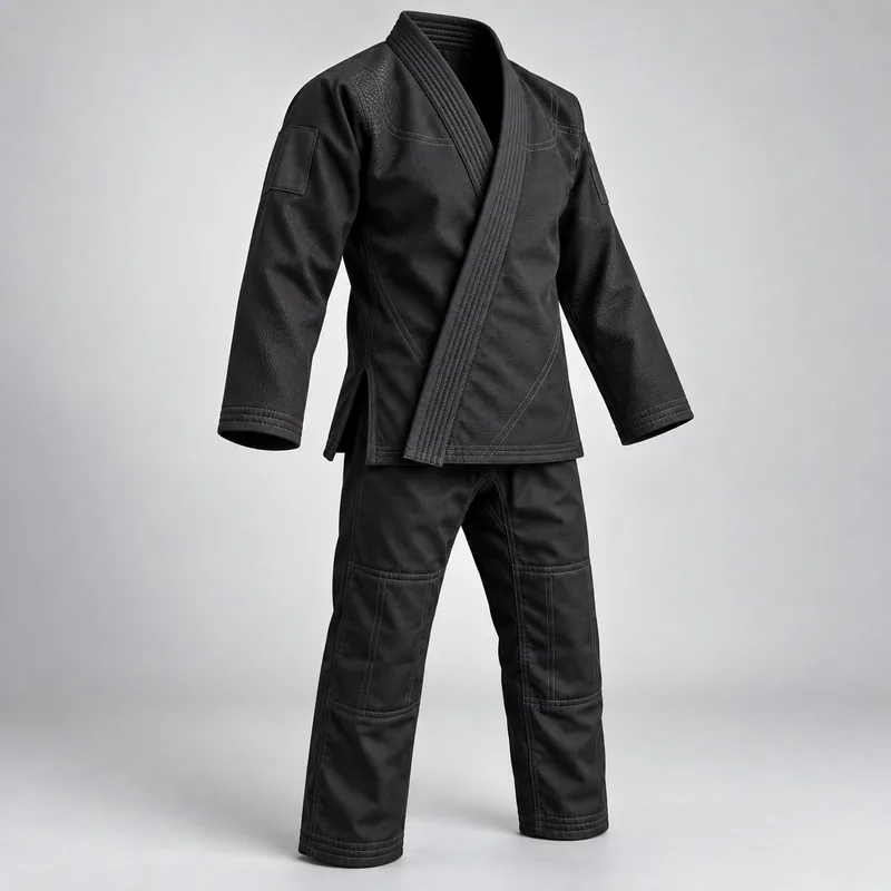 Black martial arts jacket and trousers