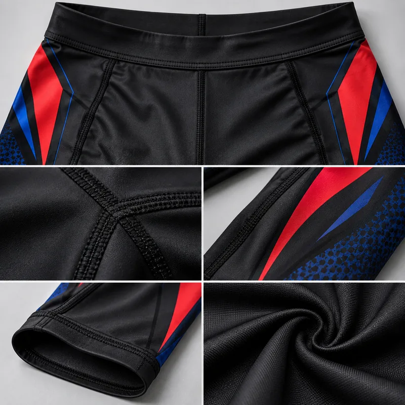 Compression tights construction and fabric detail