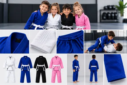 Kids BJJ gi colour collection and construction
