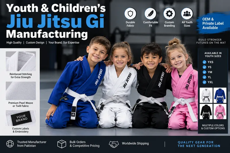 Youth and children's Jiu Jitsu gi manufacturing
