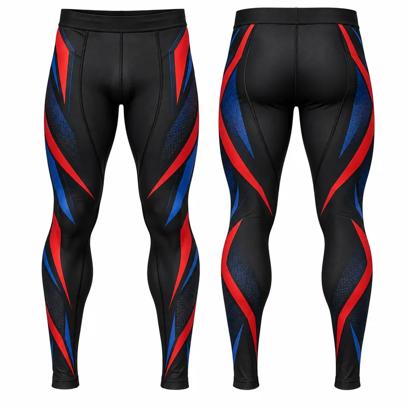Custom red and blue compression tights / spats