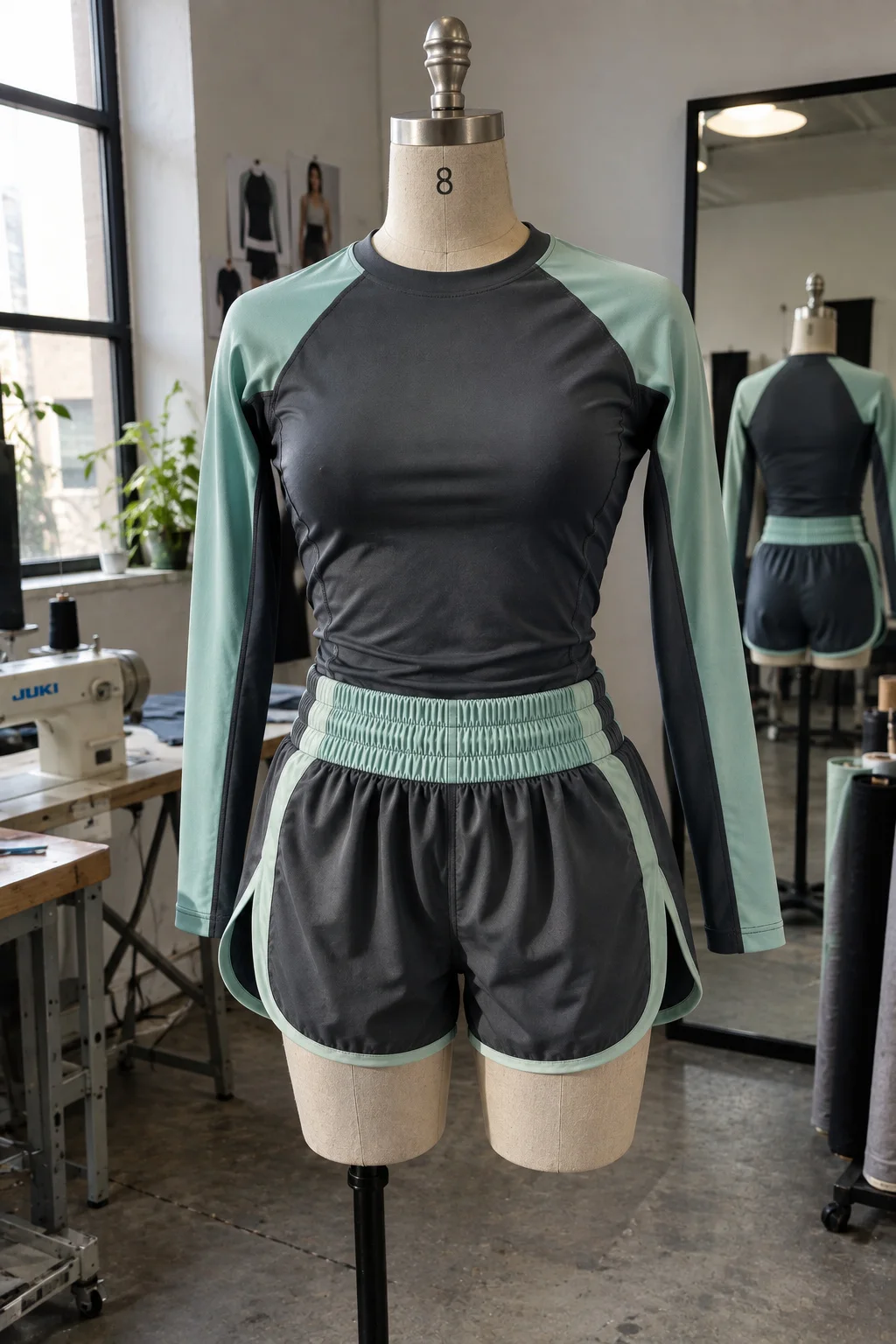 Women’s boxing apparel set displayed on mannequin